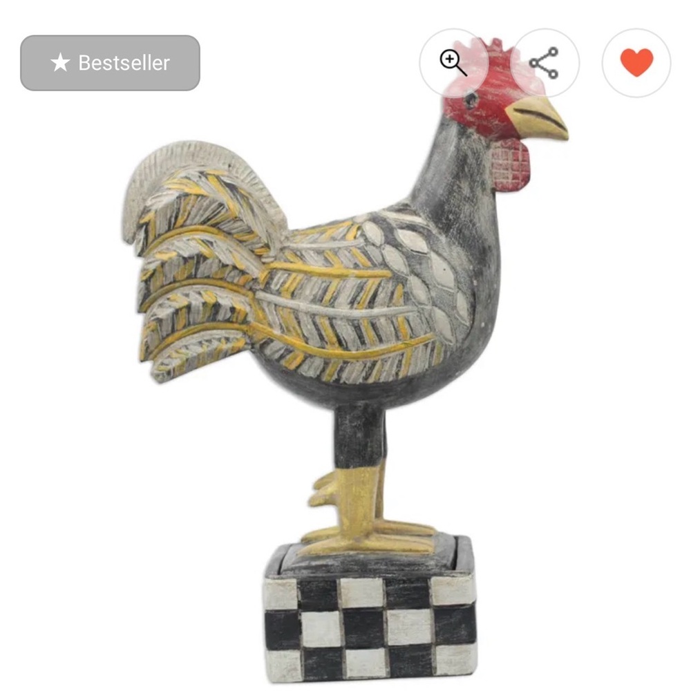 Colorful Rooster Figurine